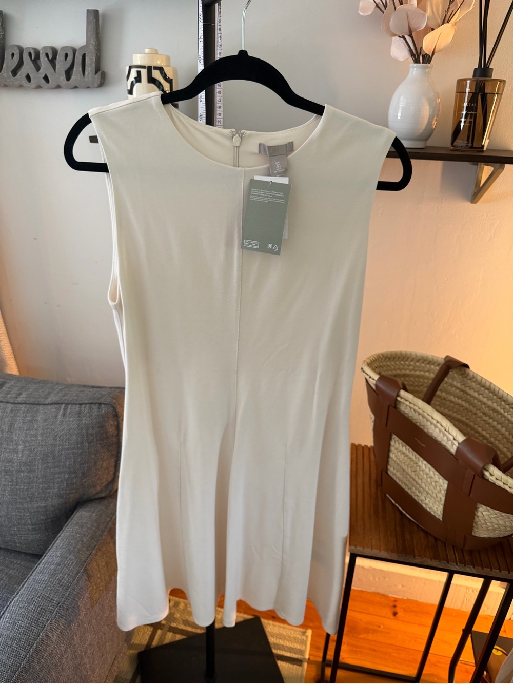 NWT H&M Cream A-Line Dress sz Large